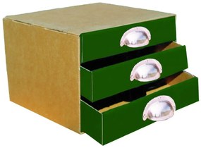 Next συρταριέρα 3συρτ. classic πράσινα - μεταλ. λαβές Α5 Υ25x17x20εκ. τμχ.