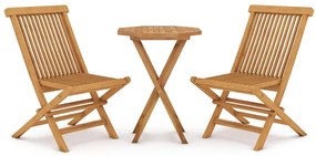 vidaXL Σετ Τραπεζαρίας Κήπου 3 Τεμαχίων από Μασίφ Ξύλο Teak