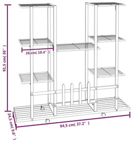 ΒΑΣΗ ΛΟΥΛΟΥΔΙΩΝ ΜΕ ΡΟΔΕΣ 94,5 X 24,5 X 91,5 ΕΚ. ΜΑΥΡΗ ΣΙΔΕΡΕΝΙΑ 343121