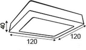 LED Panel Slim Επίτοιχο Τετράγωνο 8W θερμό φως 3000K 490lm Λευκό