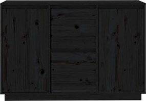 vidaXL Ντουλάπι Μαύρος 111 x 34 x 75 εκ. από Μασίφ Ξύλο Πεύκου