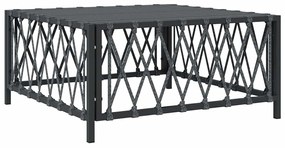 vidaXL Τραπέζι Κήπου Ανθρακί 70 x 70 x 34 εκ. από Πλεγμένο Ύφασμα