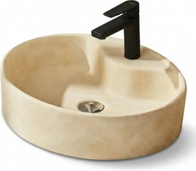 Tema Fontana Beige 52x42 - Επιτραπέζιος Νιπτήρας με Υφή Πέτρας