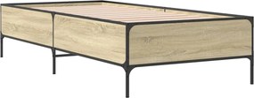 vidaXL Πλαίσιο Κρεβατιού Sonoma Δρυς 100x200 εκ. Επεξ. Ξύλο &amp; Μέταλλο