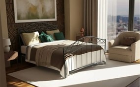 Κρεβάτι Dalida-110x190-Ασημί Σφυρίλατο-Με ποδαρικό