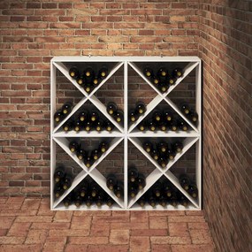 vidaXL Ράφι Κρασιού 4 pcs Λευκό 62 x 25 x 62 cm Στερεά ξυλεία πεύκου