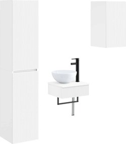 vidaXL Σετ Επίπλων Μπάνιου 3 τμχ. Λευκό 33 x 34,5 x 160 εκ