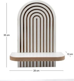Ραφιέρα τοίχου Artwill Megapap Mdf χρώμα λευκό - oak 26x13x35εκ.