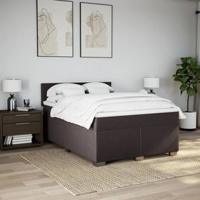 ΚΡΕΒΑΤΙ BOXSPRING ΜΕ ΣΤΡΩΜΑ ΣΚΟΥΡΟ ΚΑΦΕ 140X190 ΕΚ. ΥΦΑΣΜΑΤΙΝΟ 3285886