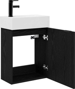 vidaXL Μονάδα μπάνιου με βρύση Μαύρη Δρυς 45,5 x 22,5 x 84 εκ