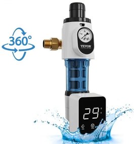 VEVOR Spin Down Filter, 40 Micron Whole House Sediment Filter for Well Water, 3/4&quot; G-M + 1&quot; G-M + 3/4&quot; G-F, 4 T/H High Flow Rate, for Whole House Water Filtration Systems, Well Water Sediment Filter