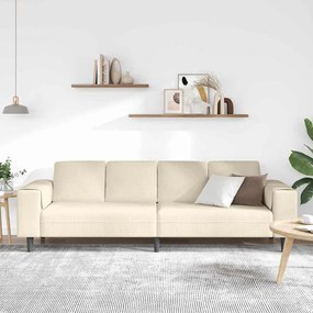 vidaXL Υφασμάτινος καναπές με μαξιλάρι Κρεμ 208 εκ. Βελούδο