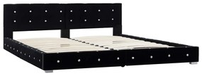 vidaXL Κρεβάτι Μαύρο 160 x 200 εκ. Βελούδινο με Στρώμα