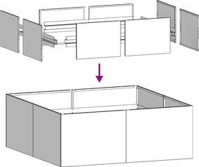 vidaXL Ζαρντινιέρα Λευκή 100x100x30 εκ. από Χάλυβα