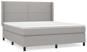 vidaXL Κρεβάτι Boxspring με Στρώμα Αν. Πράσινο 160x200εκ Υφασμάτινο