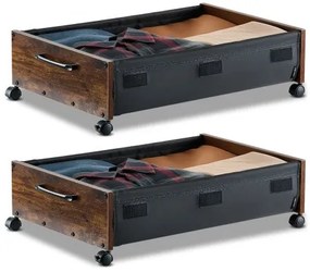 VEVOR Under Bed Storage with Wheels 25.6x18.1x7.1 In Rolling Storage Bags 2 Pack