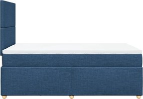 vidaXL Κρεβάτι Boxspring με Στρώμα Μπλε 120x190 εκ. Υφασμάτινο
