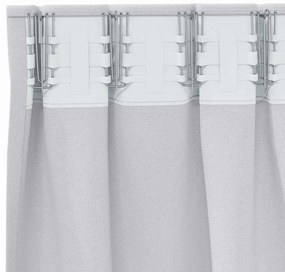 vidaXL Κουρτίνες με κουρτίνες 2 pcs Ανοιχτό γκρι Πολυεστέρας