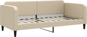 vidaXL Καναπές Κρεβάτι Συρόμενος Κρεμ 90 x 200 εκ. Ύφασμα