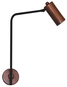 Φωτιστικό Τοίχου - Απλίκα HL-3534-1 77-3932 Ariel Old Copper & Black Homelighting Metal