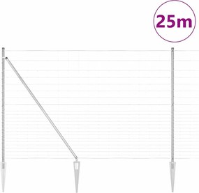 vidaXL Στύλος Περιφράξεων Γαλβανισμένο 25 x 1,6 μ Ατσάλι