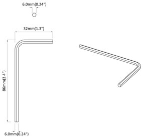 vidaXL Εξαγωνικό Κλειδί 12 pcs Ασημί 32 x 86 χιλ. Ατσάλι