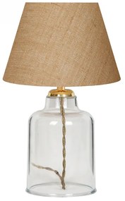 Φωτιστικό επιτραπέζιο Atkinson Megapap ύφασμα/πλαστικό χρώμα καφέ/χρυσό 22x14x30εκ.