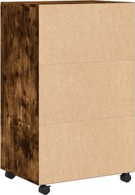 vidaXL Ντουλάπι Με Ροδάκια Καπνιστή Δρυς 55x40x91 εκ. Επεξ. Ξύλο