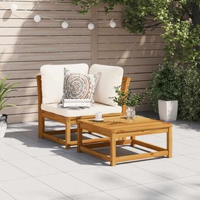 vidaXL Καναπές Κήπου Γωνιακός Μαξιλάρια 73x73x65εκ. Μασίφ Ξύλο Ακακίας