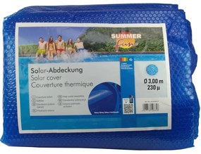 Summer Fun Κάλυμμα Πισίνας Καλοκαιρινό Ηλιακό Στρογγυλό Μπλε 300 εκ PE - Μπλε