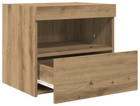 vidaXL Κομοδίνο με LED Φωτισμό Artisan Oak 50x40x45 εκ.