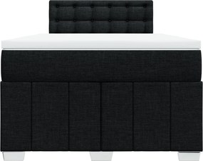 vidaXL Κρεβάτι Boxspring με Στρώμα Μαύρο 120x200 εκ. Υφασμάτινο
