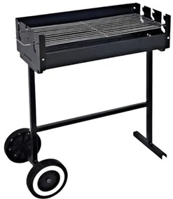 KMT Style Φορητή Ψησταριά Κάρβουνου για BBQ με Ροδάκια 59.5x24.5εκ. Μαύρη