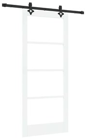 vidaXL Συρόμενη Πόρτα Λευκό 86 x 198.5 cm Ξύλο και μέταλλο