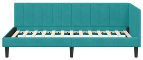 vidaXL Κρεβάτι Γωνίας με κεφαλάρι Τιρκουάζ 90 x 200 cm Βελούδο