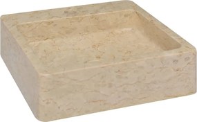 vidaXL Νιπτήρας Κρεμ 40 x 40 x 12 εκ. Μαρμάρινος