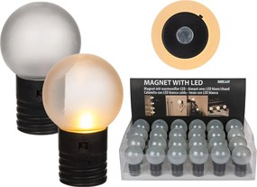 Μαγνήτης Με Στρογγυλή Λάμπα LED Με Θερμό Φως Πλαστικό 4.5cm Μπαταρίας