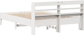 vidaXL Σκελετός Κρεβ. Χωρίς Στρώμα Λευκό 160x200 εκ Μασίφ Πεύκο