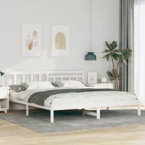 vidaXL Σκελετός Κρεβατιού Λευκό 180 x 200 cm Συμπαγές ξύλο πεύκου