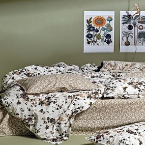 Σεντόνια Jesnsen 15 (Σετ 4τμχ) Beige-Green-Terracotta Kentia Υπέρδιπλo 240x270cm 100% Πενιέ Βαμβάκι