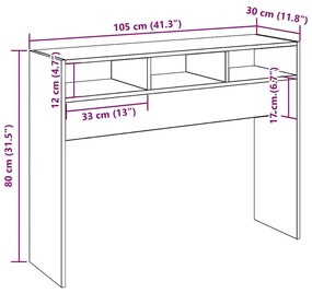 Τραπέζι Κονσόλα Παλιό ξύλο 105 x 30 x 80 εκ. από Μοριοσανίδα - Καφέ