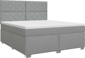 vidaXL Κρεβάτι box spring με στρώμα Ανοιχτό γκρι 160 x 200 cm Ύφασμα