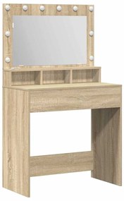 vidaXL Τραπέζι Μακιγιάζ με ράφι Sonoma Δρυς 79 x 41 x 135 cm