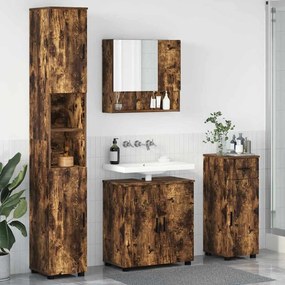 vidaXL Σετ Επίπλων Μπάνιου 4 pcs Καπνιστή δρυς 61 x 35 x 64 εκ.