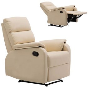 Πολυθρόνα Relax Comfort  Pu Μπεζ 79x97x101cm Τεχνόδερμα