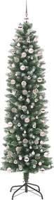 vidaXL Τεχνητό Λεπτό Χριστουγεννιάτικο Δέντρο Πράσινο και Λευκό 240 cm