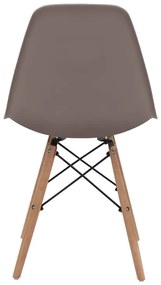 Καρέκλα τραπεζαρίας Nova Megapap PP cappuccino - ξύλινο φυσικό πόδι 46x51x80εκ.