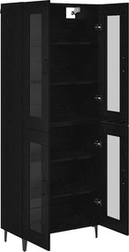 vidaXL Highboard Μαύρη Οξυά 69,5 x 34 x 180 εκ. Επεξεργασμένο Ξύλο