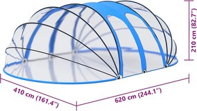 vidaXL Προστατευτικό Κάλυμμα Πισίνας Οβάλ 620x410x210 εκ.