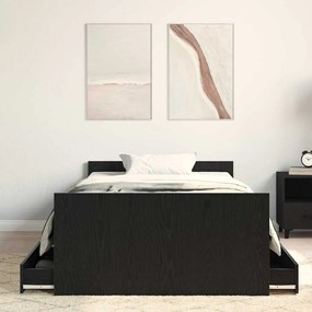 vidaXL Σκελετός Κρεβατιού Μαύρη δρυς 90 x 190 cm Επεξεργασμένο ξύλο